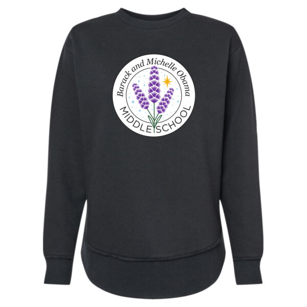 LAT Womens Weekend Fleece Crewneck Sweatshirt - Printed Logo Thumbnail